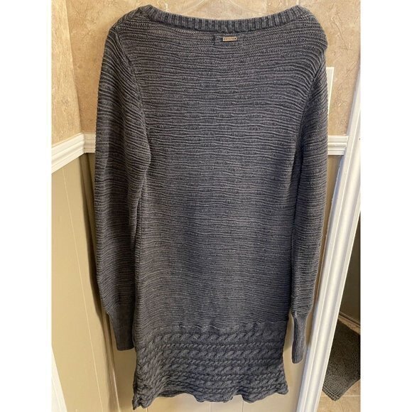 Prana Women's Macee‎ Sweater Dress Size Medium Jacquard Gray Textured - Picture 2 of 4